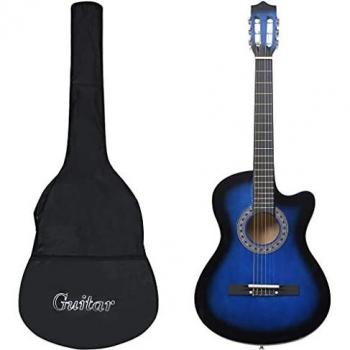 vidaXL 12 Piece Western Classical Guitar Set with 6 Strings Blue 38