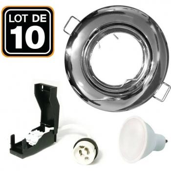 Spot encastrable 7W chromé orientable GU10 LED blanc neutre 4500K