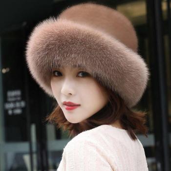 Gorro de invierno para exteriores, de piel sintética, mujer, SEC88