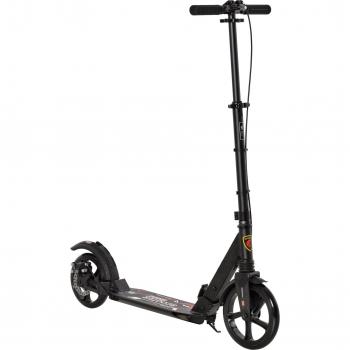 HOMCOM Black Kick Scooter with Dual Brake and Shock Mitigation System