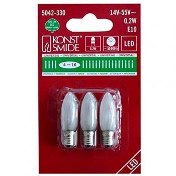 Belysningsbutiken E10 LED-lampa 0,2W 14V-55V 3-pack