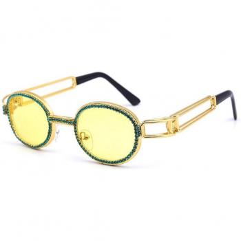 Estilo Diamante: Gafas de Sol con Marco Metálico y Reflejo Brillante