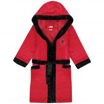 Red Liverpool FC Boys Kids Hoodie Fleece Robe, 13–14 Years