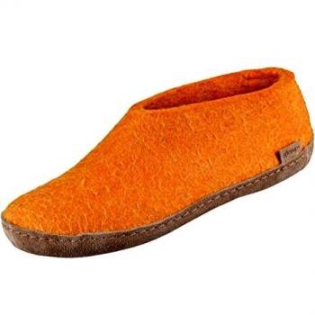 Glerups Modell A Hausschuhe aus orangefarbenem Wollfilz