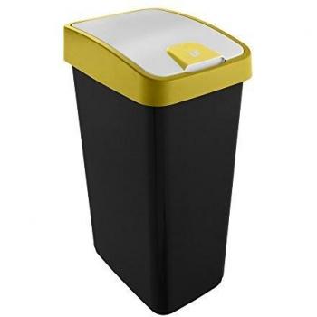 Keeeper Mülleimer mit Flip-Deckel, 45 L, Soft Touch, Magne, Gelb