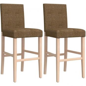 Tabourets Bar Bois Massif Hévéa – Duo – Couleur Taupe – Confort Longue Durée