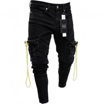 Pantalon de travail noir à multiples poches