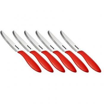 Tescoma Set di Coltelli da Tavola Rosso, 6 Pezzi