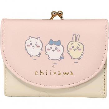 Aldi Chikawa Pink Tri-Fold Wallet – Synthetic Leather, Size 105x80x25mm