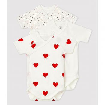 Petit Bateau Set de Bodies Manches Longues Coton Imprimé Cœurs 3M Multicolore