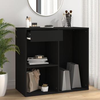 Armadietto Cosmetici Nero 80x40x75 cm Legno Multistrato