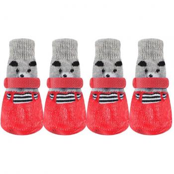 Pet Sock Boots 4-Pack: Non-Slip, Waterproof Design, Perfect for Snow, Rain, or Cold Weather
