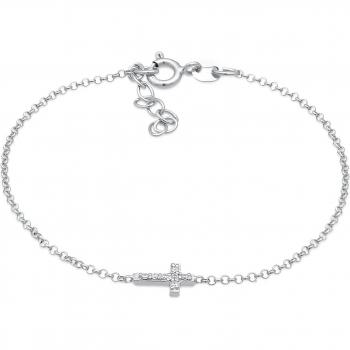 Elli Mädchenarmband mit Kreuz und Zirkonia