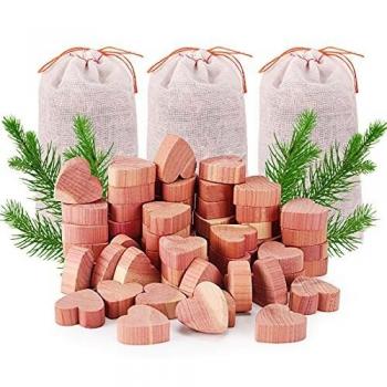 Yizhet Lot de 53 Boules en Bois de Cèdre Anti Mites