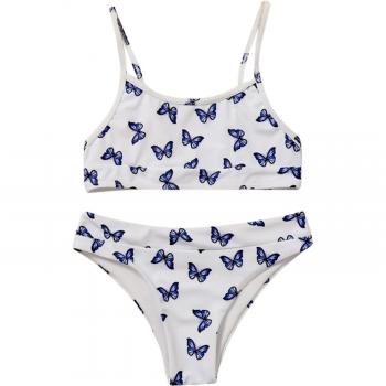 Girls Split High Waist Swim Set