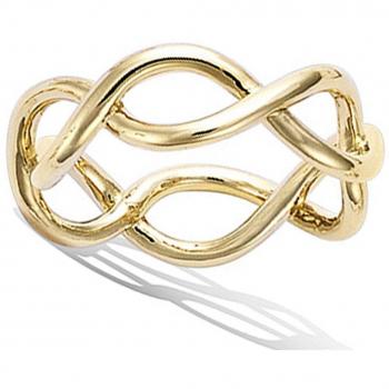 Vergulde zirkonia ring 'Choreographie', 7mm, goudkleurig