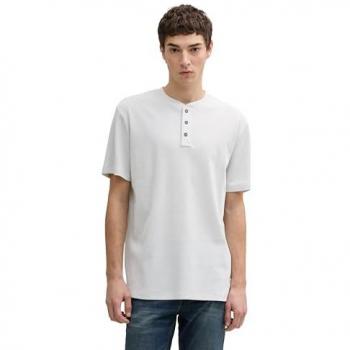 Waffel Henley TOM TAILOR Denim Herren Shirt Grau (M)