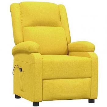 Fauteuil en tissu jaune inclinable électrique