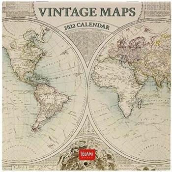 2022 Calendar: Legami Mini with Vintage Map Motifs (18 cm x 18 cm)