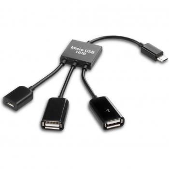 Cable OTG 3 en 1: MicroUSB, USB, Micrófono