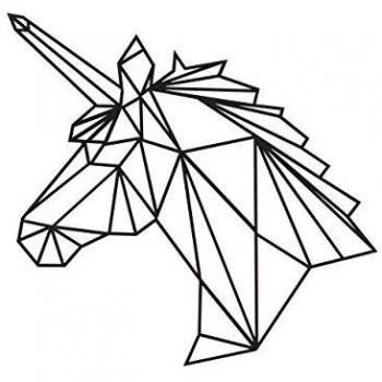 Decorazione Unicorno in Acciaio Nero 53x50 cm