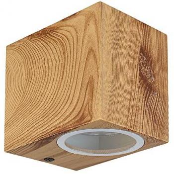 Lampada da parete esterna alluminio effetto legno 1x GU10