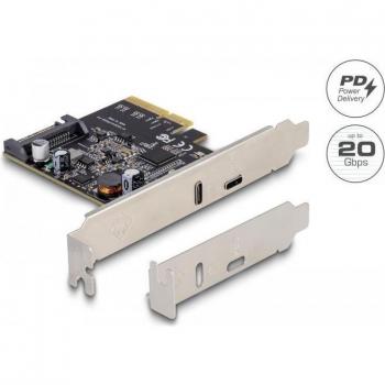 Scheda USB 3.2 Gen 2x2 PCIe x4 con 2 porte Tipo‑C (una non‑P) – Delock