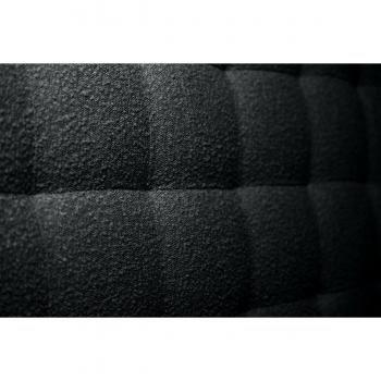 Lit coffre 160x200 cm Bouclette Noir avec tête de lit capitonnée
