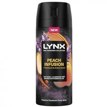 Lynx Men's Peach Breeze Body Spray – 150 mL, 3‑Pack