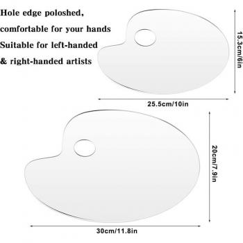 2er Set Transparente Acrylfarben Palette 10x6 und 11,8x7,8 Zoll für DIY Projekte