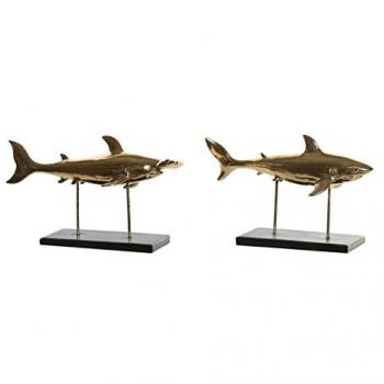 Dekofigur DKD Home Decor Schwarzgold 32 x 10,5 x 19,5 cm (2er Set)