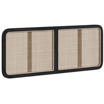 Vida XL Black Rattan Headboard 140x55x3 cm