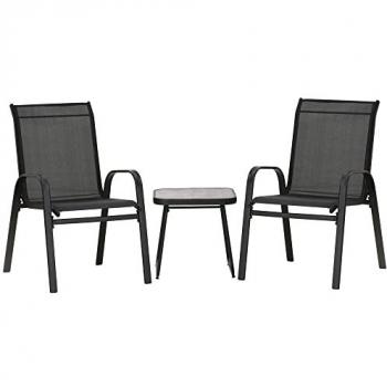 Table Carrée Outsunny Textilène 45 cm Plate‑Béton