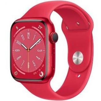 Apple Watch Series 8 GPS, 45mm (PRODUCT)RED Aluminiumgehäuse mit (PRODUCT)RED Sportarmband