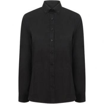 Henbury Damen Oxford Langarmhemd XS blau