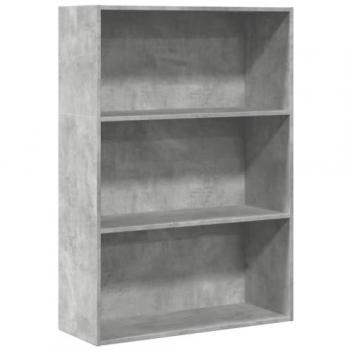 Engineered Wood Bookcase Concrete Grey 80x30x114 cm vidaXL