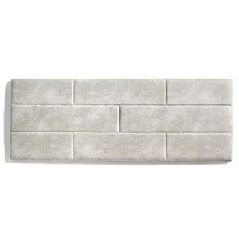 Tête de lit 80 Briques Tissu Anti-Tache Effet Granit Blanc Cassé