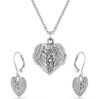 Heart‑Shaped Guardian Angel Talisman Jewelry Ensemble