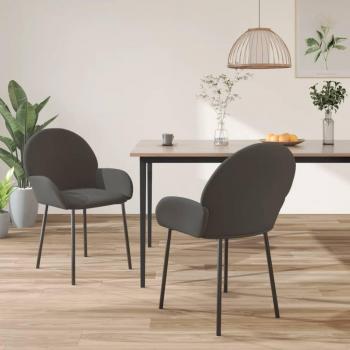 Sillas de comedor Nova con terciopelo gris oscuro (paquete de 2)