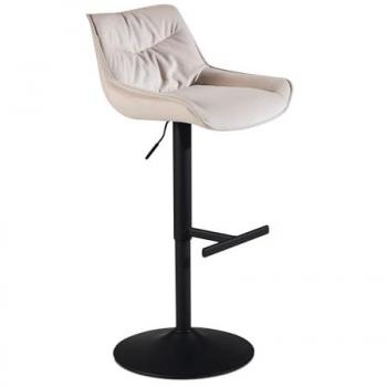 Wohnling Barhocker WL7.004 (Samt Beige Hocker mit Lehne 86