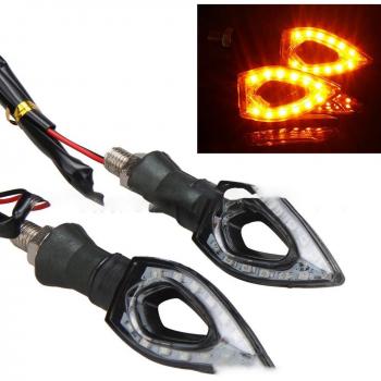 Lámparas de giro para motocicleta, 12 LED, 12V, luz de señal intensa, Autobike