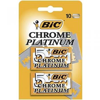Bic Chrome Platinum Pack De 2 Cajas De 5 Hojas De Afeitar Doble Filo