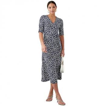 Oceanic Spot Print Wrap Gown