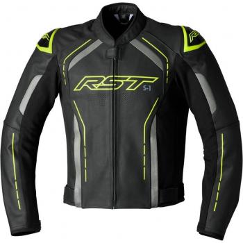 RST S1 Motorrad Lederjacke Schwarz Gelb 46 für Herren