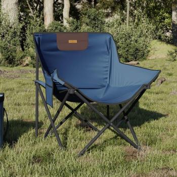 Blue Foldable Camping Chairs with Pocket