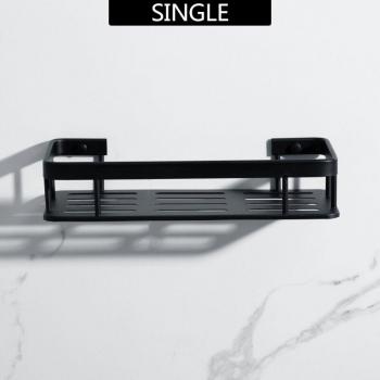 Wall-Mounted Black Toilet Vanity Shelf