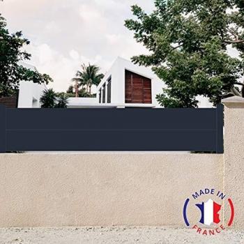 Clôture Packit Aluminium 2 Lames – Kit 2107 mm L × 460 mm H, Gris RAL 7016
