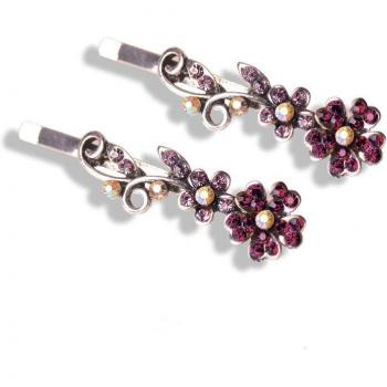 Joyería Capilar Retro: Kit de Pinzas con Diamantes de Imitación
