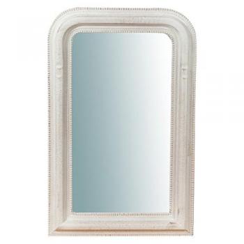 Miroir Mural en Bois Finition Antique Blanche