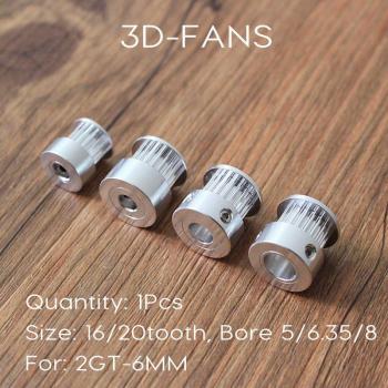 GT2 20 Tooth Aluminum Pulley, Compatible with 2GT Belt Width 6mm, Bore 5mm/6.35mm/8mm